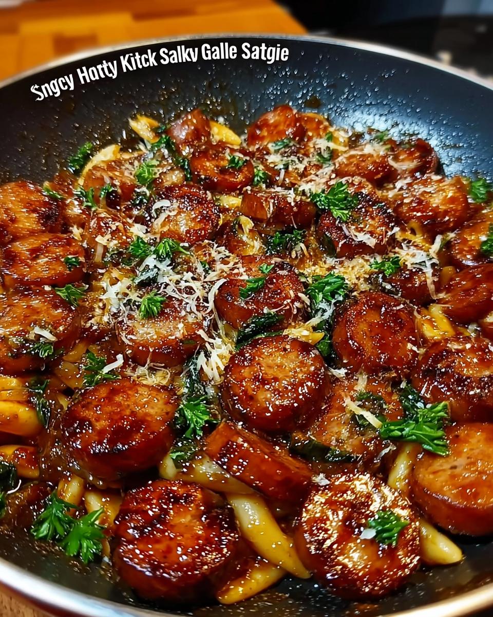 Sticky Honey Garlic Sausage Pasta Skillet - Other 3