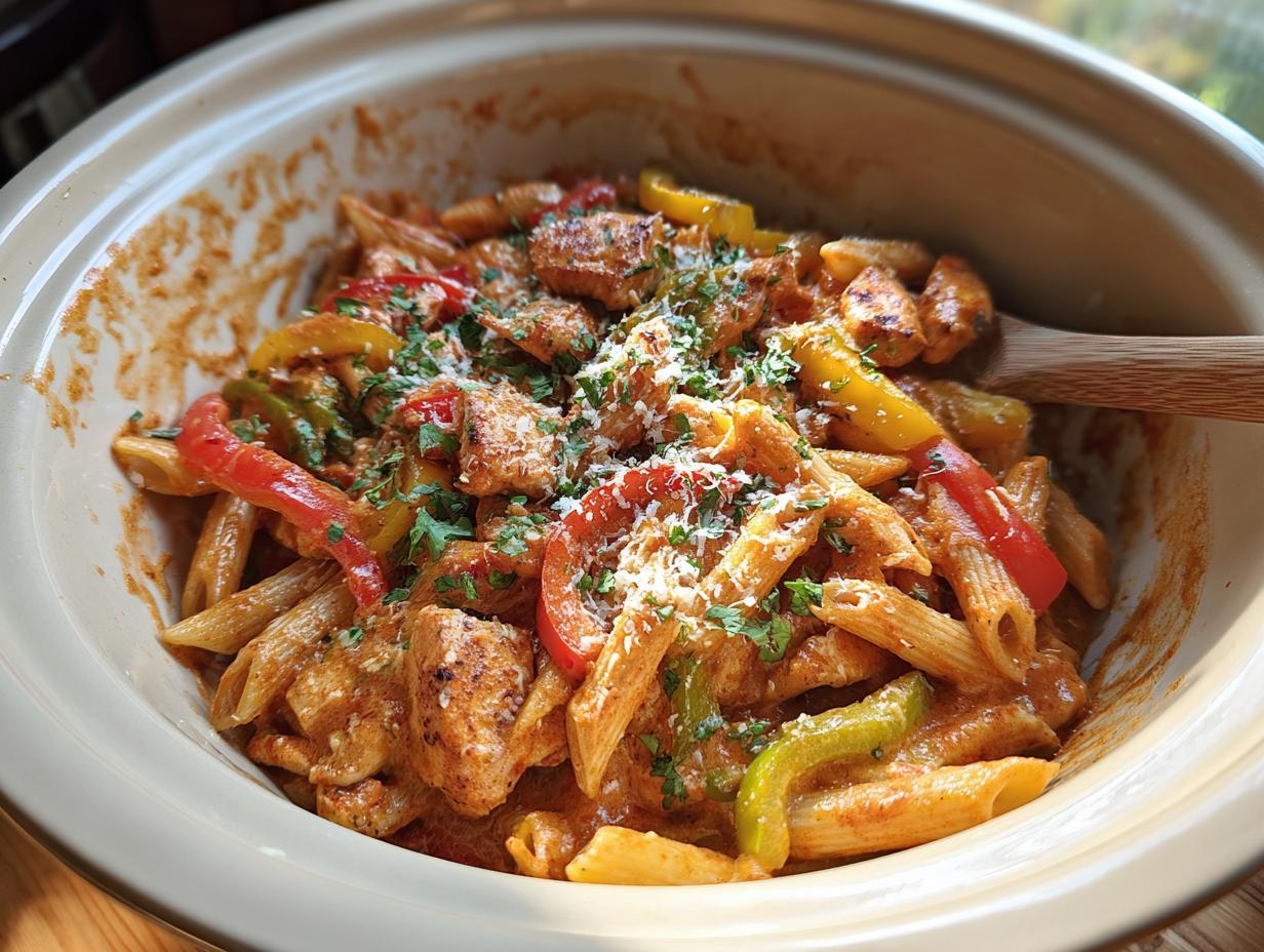 Crock Pot Creamy Cajun Chicken Pasta: 1 Easy Meal