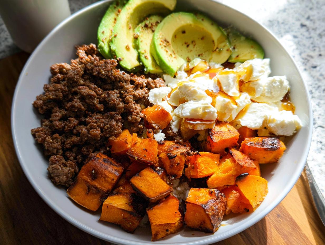 Amazing Ground Beef Hot Honey Bowl