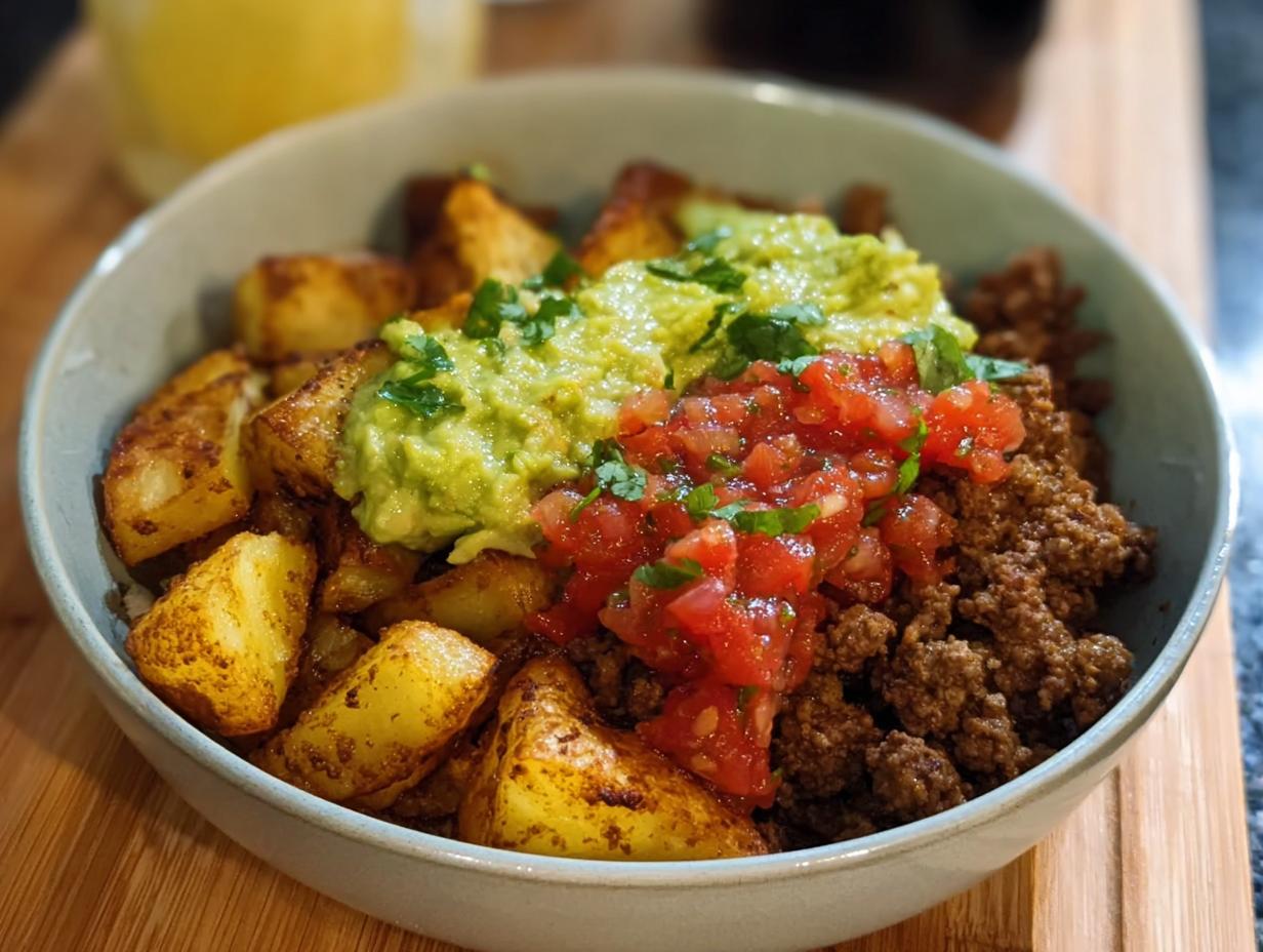 Schnelle Kartoffel Taco Bowl Meal Prep: 4 Amazing Bowls