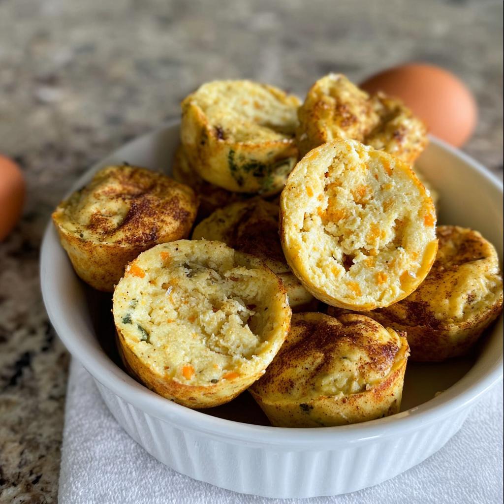Close-up of Cinnamon Apple Cottage Cheese Bites in a white bowl, with visible cottage cheese texture and cinnamon topping.