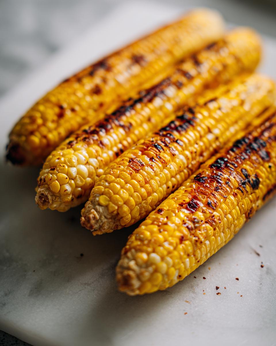 Close-up of perfectly grilled corn on the cob with char marks, showcasing kernels. Part of Grilling Recipes That Make Corn on the Cob Taste Better.