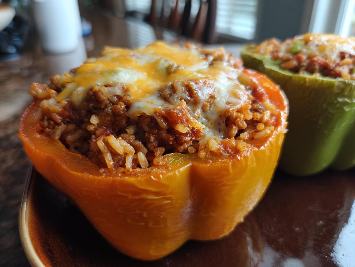 Flavorful Ground Beef Stuffed Peppers: 1 Winner