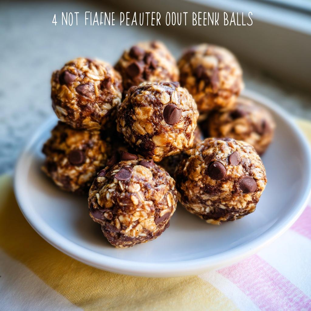 A pile of delicious No-Bake Chocolate Peanut Butter Protein Balls with chocolate chips on a white plate.