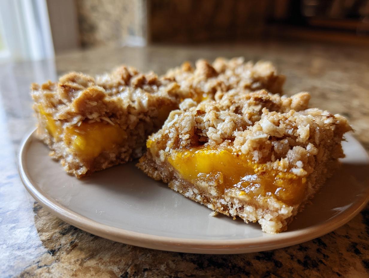 Amazing Peach Crumble Bars: 1 Heavenly Treat