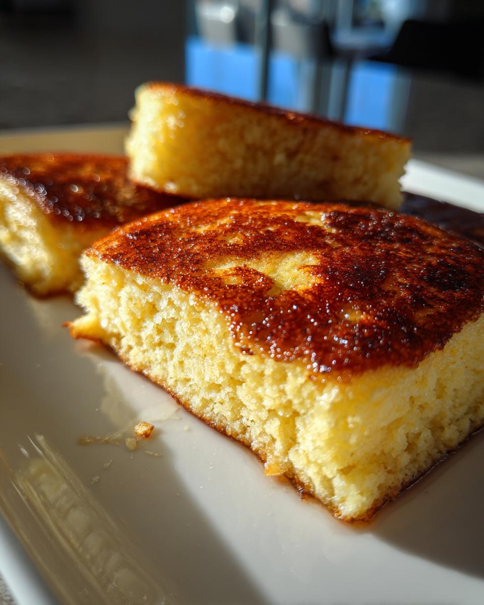Close-up of golden brown, fluffy sheet pan pancakes, a perfect breakfast idea for busy mornings.